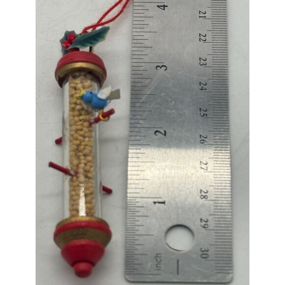 Vintage Miniature Bird Feeder Christmas Ornament with Blue Bird - Picture 5 of 5